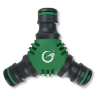 Vill du vattna rabatterna utan att behöva stänga av vattenspridaren på gräsmattan? Med denna splitter / Y-koppling kan två slangar enkelt kopplas t...