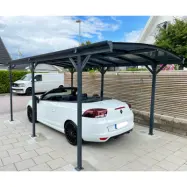 Carport 15,1m² | Extra hög | Aluminiumstomme& kanalplasttak