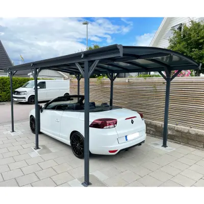 Carport 15,1m² | Extra hög | Aluminiumstomme& kanalplasttak