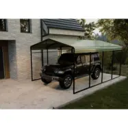 Carport 6x3,6 m | Metallram med färgplåtstak | Pulverlackerad stålkonstruktion för bil, båt&maskinskydd