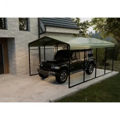 Carport 6x3,6 m | Metallram med färgplåtstak | Pulverlackerad stålkonstruktion för bil, båt&maskinskydd