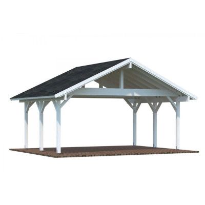 Carport Robert 20,6 M² Papp, Grundmålad Vit