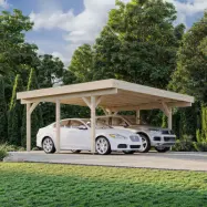 Palmako Carport Karl 20,6 M² Papp, Målad Vit + Vit