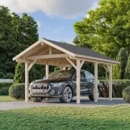 Palmako Carport Robert 11,7 M² Shingel, Målad Vit + Vit