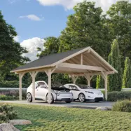 Palmako Carport Robert 20,6 M² Shingel, Målad Vit + Vit