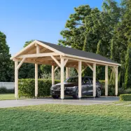 Palmako Carport Robert 23,1 M² Papp, Målad Mörkgrå + Mörkgrå