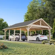 Palmako Carport Robert 40,6 M² Shingel, Målad Mörkgrå + Mörkgrå