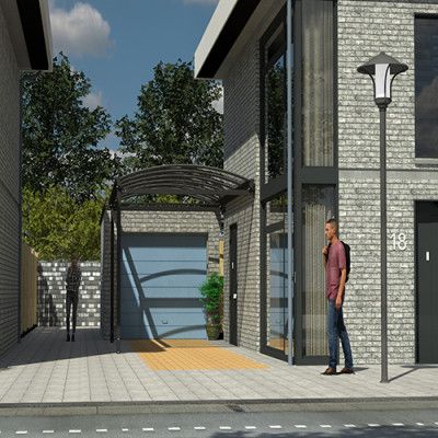 Väggmonterad enkel Carport Alu Nej