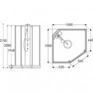 1000x1000 vit klarglas/frostglas IDO Showerama 10-5 Duschkabin 1000x1000 mm, Klarglas/frostat glas