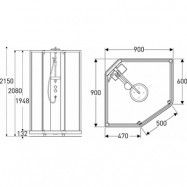 900X900 borstad aluminium/klar IDO Showerama 10-5 Duschkabin 900x900 mm, Klarglas