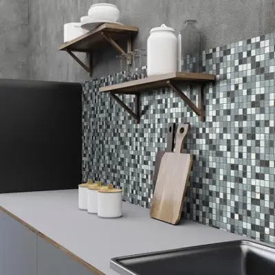 Kristallmosaik Arredo Grå/Silver Grå Mix 2,3x2,3 cm