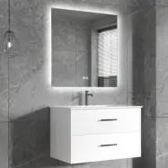 Badrumsmöbel | LED-spegel | Kommod med blandare | Murus - 80 cm