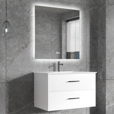 Badrumsmöbel | LED-spegel | Kommod med blandare | Murus - 80 cm