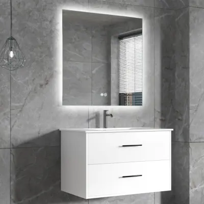 Badrumsmöbel | LED-spegel | Kommod med blandare | Murus - 80 cm