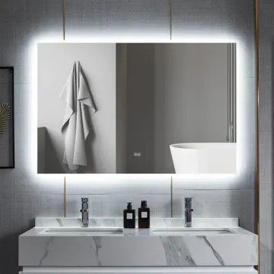 Badrumsspegel | LED-belysning och touch-styrd dimmer