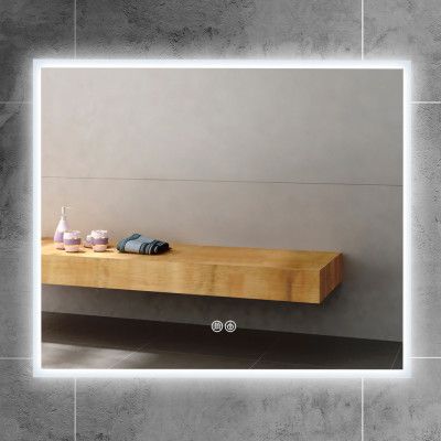 Badrumsspegel 100x100cm | Anti-fog | LED-belysning