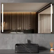 Badrumsspegel 120x70cm | LED-lyse sidor& anti-fog | Rektangulär