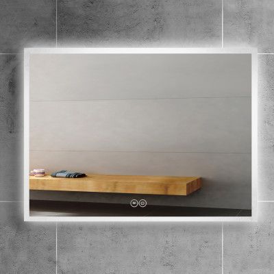 Stor badrumsspegel 160x80cm | Dimbar belysning& anti-fog