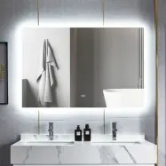 Stor badrumsspegel 160x80cm | LED-belysning& anti-fog