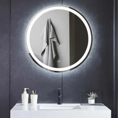 Badrumsspegel 60cm | LED-belysning, anti-fog& dimmer