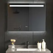 Badrumsspegel 80x60cm | LED-belysning& anti-fog-funktion