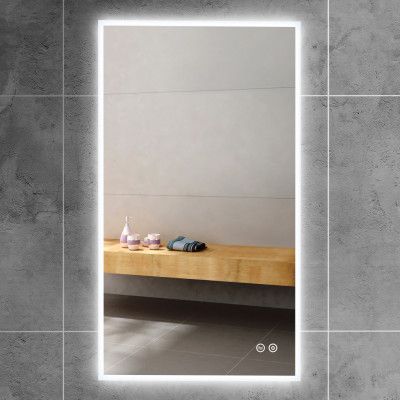 Badrumsspegel 80x120cm | Dimbar belysning& anti-fog