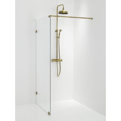 Design Skärmvägg Duschbyggarna 890 Beslag Brons