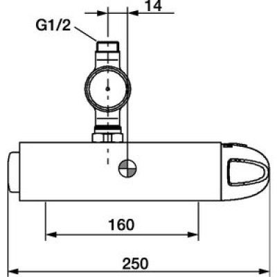 FM Mattsson Säkerhetsblandare för dusch med självstängande ventil, 9000