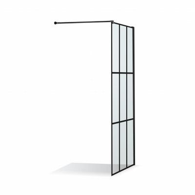 Duschbyggarna Solo CUBE Profil Svart Matt 843 x 1978 mm - Skärmvägg