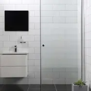 Duschdörr Bathlife Mångsidig Rak Dörr Delvis Frostat Glas