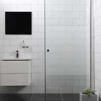 Duschdörr Bathlife Mångsidig Rak Dörr Delvis Frostat Glas