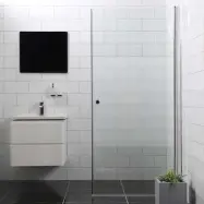 Duschdörr Bathlife Mångsidig Rak Dörr Delvis Frostat Glas