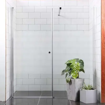 Duschdörr Bathlife Mångsidig Rak Vägg + Rak Dörr Mellan Vägg Delvis Frostat Glas