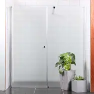 Duschdörr Bathlife Mångsidig Rak Vägg + Rak Dörr Mellan Vägg Frostat Glas