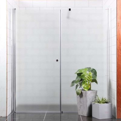 Duschdörr Bathlife Mångsidig Rak Vägg + Rak Dörr Mellan Vägg Frostat Glas