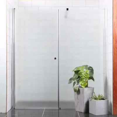 Duschdörr Bathlife Mångsidig Rak Vägg + Rak Dörr Mellan Vägg Frostat Glas