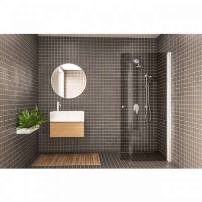 DUSCHDÖRR RUND 6MM 800 SMOKED DOMESTIC KRÄVS 2ST FÖR HÖRN | Beijerbygg Byggmaterial