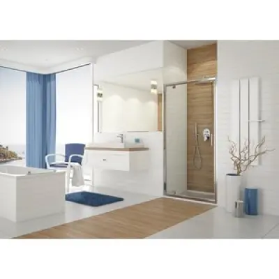 Duschdörr Sloane - Grått glas - 90x190 cm, Silver glans