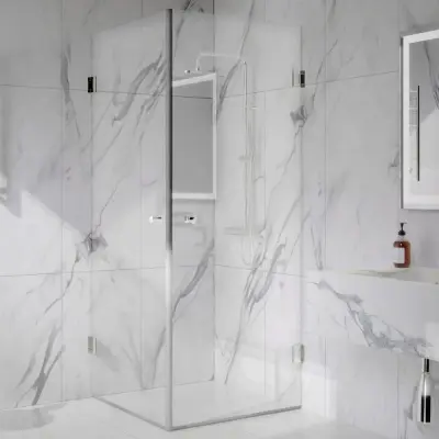 Duschhörna 80x80cm | Säkerhetsglas&högblanka detaljer | Silva - Krom