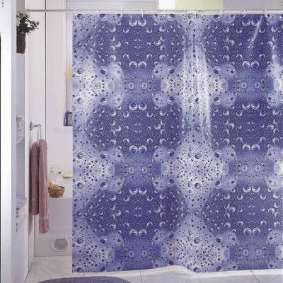 Duschdraperi Demerx Drops Blå 180x200 cm