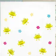 Duschdraperi Demerx Frogs Transparent Grön 180x200 cm