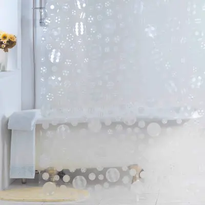 Duschdraperi Demerx Soccer Transparent 180x200 cm