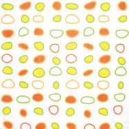 Duschdraperi Demerx Tutti Frutti Transparent Orange 180x200 cm