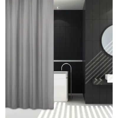 DUSCHDRAPERI PISLA GRÅ TEXTIL | Beijerbygg Byggmaterial