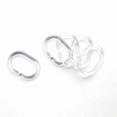 Duschdraperiringar Demerx Plast Transparent 12-pack