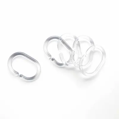 Duschdraperiringar Demerx Plast Transparent 12-pack