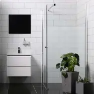 Duschhörn Bathlife Mångsidig Rak Dörr + Rak Dörr Delvis Frostat Glas