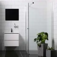 Duschhörn Bathlife Mångsidig Rak Vägg + Rak Dörr Frostat Glas