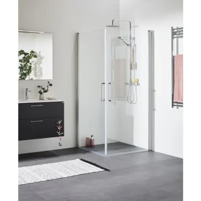 DUSCHHÖRN FIX TREND C 99 SILVER MATT TRANSPARENT GLAS | Beijerbygg Byggmaterial