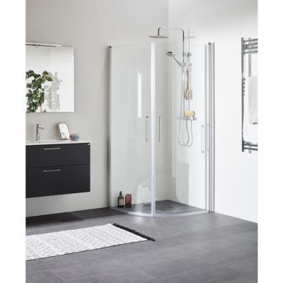 DUSCHHÖRN FIX TREND R 88 SILVER MATT KLARGLAS GLAS 2017 | Beijerbygg Byggmaterial